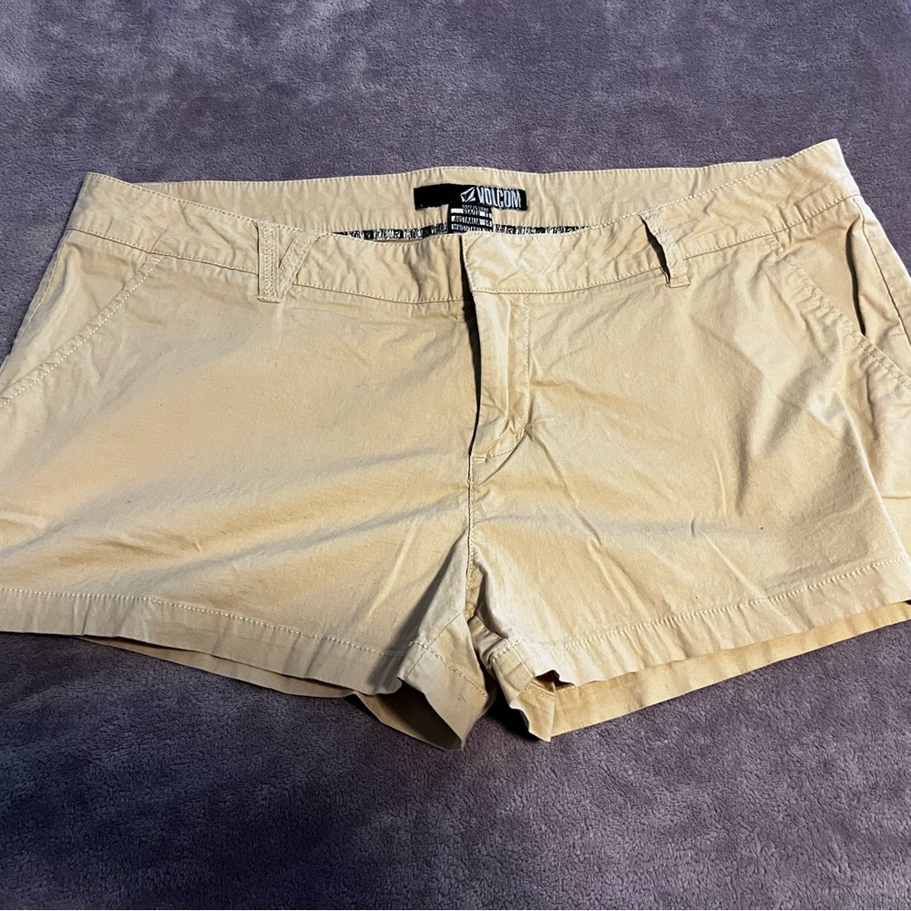 Volcom Khaki Casual Shorts - Juniors 13 -